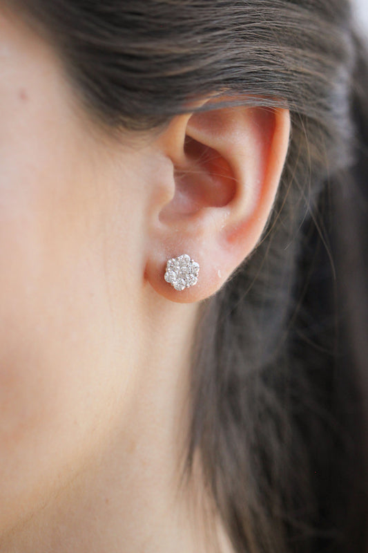 Arete Diamante Flor